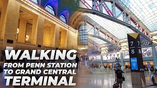 Walking NYC  Penn Station to Times Square amp Grand Central Terminal July 2021 [upl. by Prebo]