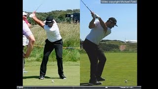 Jon Rahm golf swing  Long Iron faceon amp downtheline July 2017 [upl. by Gareri698]