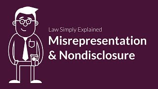 Misrepresentation and Nondisclosure  Contracts  Defenses amp Excuses [upl. by Ness]