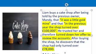 How to apply misrepresentation Liam cupcake scenario [upl. by Solakcin]