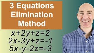 Solving Systems of 3 Equations Elimination [upl. by Scholem]