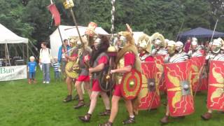 Roman Reenactment at the Amphitheatre in Caerleon Marching In [upl. by Neenahs]